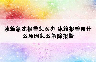 冰箱急冻报警怎么办 冰箱报警是什么原因怎么解除报警